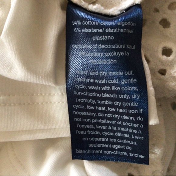 Tommy Hilfiger Cream Eyelet Lined Dress - Picture 6 of 7